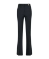 Versace Icons Embellished Wool-blend Flared Pants In Black