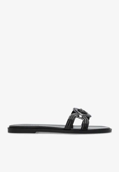 Versace Medusa '95 Flat Sandals In Black
