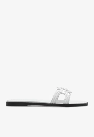 Versace Medusa '95 Flat Sandals In White