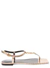 Versace 'medusa '95' Gold-colored Low Sandals With Logo Detail