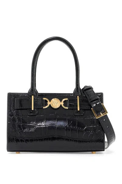 Versace Medusa 95 Handbag In Black- Gold (black)