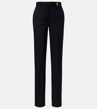 Versace Medusa '95 High-rise Wool Straight Pants In Black