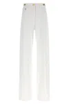 Versace Straight Leg Denim Trousers With Pockets And Loops In White