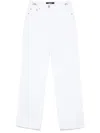 Versace High-waist Straight-leg Cotton Jeans In White