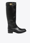 Versace Black High Boots With '95 Medusa Detail