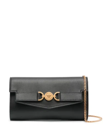 Versace Medusa '95 Leather Clutch Bag In Black