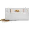 Versace Medusa 95 Leather Clutch In Pearl Grey-gold