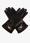 Versace Medusa '95 Leather Gloves In Black