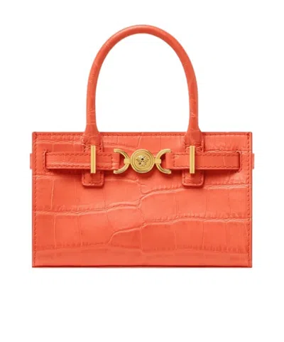 Versace Medusa '95 Leather Handbag In Orange