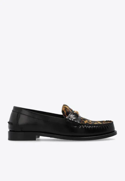 Versace Medusa '95 Leather Leopard Loafers