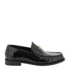 Versace Horsebit-embellished Patent-leather Loafers In Black