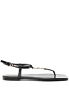 Versace 'medusa '95' Black Low Sandals With Logo Detail In Black