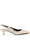 Versace Medusa '95 Leather Slingback Pumps In Gold
