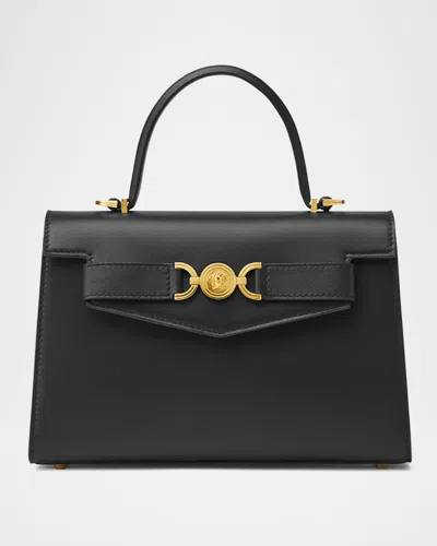 Versace Medusa 95 Leather Top-handle Bag In Black