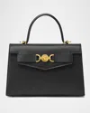 Versace Elegant Black Top Handle Handbag For Women In Black- Gold