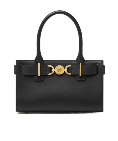Versace Medusa '95 Leather Tote Bag In Black