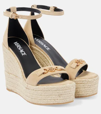 VERSACE MEDUSA '95 LEATHER WEDGE SANDALS