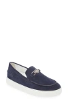 Versace Men's Medusa Coin Suede Hybrid Loafers In Blue