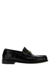 Versace Horsebit-embellished Croc-effect Patent-leather Loafers