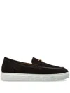 Versace Man Sneakers Navy Blue Size 8 Leather In Brown