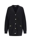 Versace Boxy Wool And Cashmere Cardigan Women In 1b000
