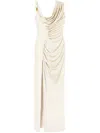 Versace Knee Length Dress Asymmetric Design In White