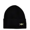 Versace Medusa Head-plaque Ribbed Beanie In Black