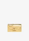 Versace Medusa '95 Metallic Croc-embossed Clutch Bag In Gold