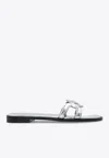 Versace Medusa Head Sandals In Silver