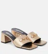 Versace Medusa '95 Metallic Leather Mules In Gold