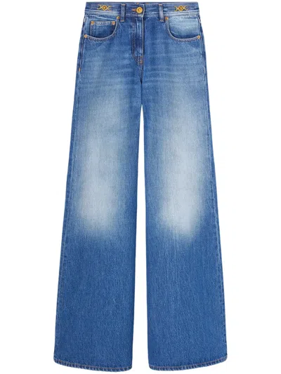 Versace Medusa 95 Mid-rise Flared Jeans In Denim