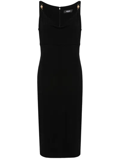 Versace Black Corset Midi Dress