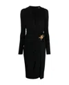 Versace Satin Dress With Safety Pin In Black