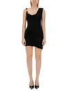 Versace Medusa '95 Draped Mini Dress In Black