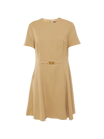 Pre-owned Versace Medusa '95 Mini Dress In Neutral