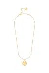 Versace Mens Lion Head Round Gold Adjustable Necklace