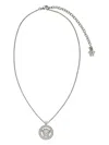 Versace Rhinestone-embellished Medusa Head Necklace In Silver