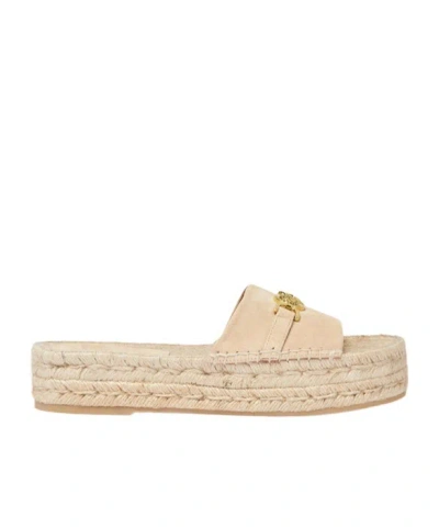 Versace Medusa '95 30mm Suede Espadrilles In Nude