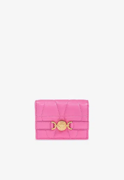 Versace Medusa 95 Quilted Leather Wallet In Pink