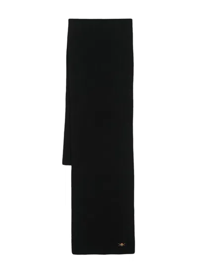 Versace Medusa Head-plaque Ribbed Scarf In Black