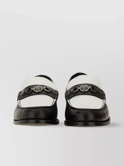 Versace Medusa 95 Round Toe Two-tone Loafers
