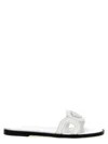 Versace Medusa Leather Flat Slide Sandals In White