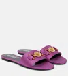 Versace Women's Satin Medusa Slides In Purple