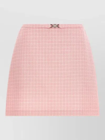 Versace Medusa 95 Skirt Check Pattern Buttons In Pink