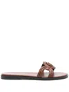 Versace Medusa `95 Slides Sandals In Brown