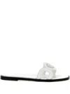 Versace Medusa '95 Flat Sandals In White
