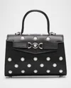 Versace Medusa 95 Small Leather Top-handle Bag In Black Palladium