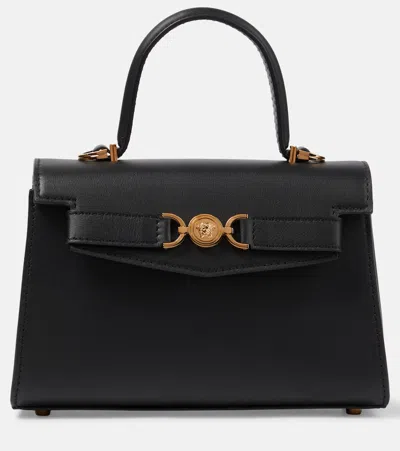 Versace Medusa '95 Small Leather Tote Bag In Black