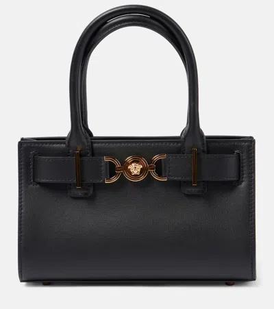 Versace Medusa '95 Small Leather Tote Bag In Black