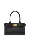 Versace Rectangular Smooth Sheepskin Leather Tote Bag In Black